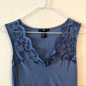 H&M | blue lace tank